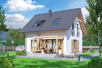  Projekt domu Akso (WOE1180) - projekt domu parterowego z poddaszem - Zdjęcie 3