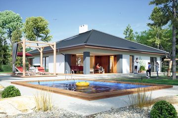  Projekt domu Aura II z garażem 1-st. [A] (WRF2372) - projekt domu parterowego - Zdjęcie 3