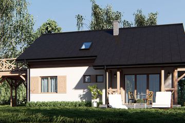  Projekt domu uA198v1 (WCB1453) - projekt domu parterowego z poddaszem - Zdjęcie 4