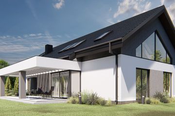  Projekt domu uA304v1 (WCB1455) - projekt domu parterowego z poddaszem - Zdjęcie 4