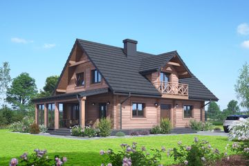  Projekt domu Drozdowo dw (KRP2680) - projekt domu parterowego z poddaszem - Zdjęcie 1