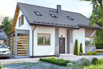  Projekt domu BW-03 wariant 10 bez garażu (JGC1254) - projekt domu parterowego z poddaszem - Zdjęcie 2