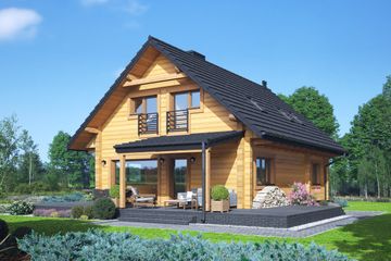  Projekt domu Osiek 313 dw (KRP2685) - projekt domu parterowego z poddaszem - Zdjęcie 2