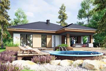  Projekt domu Tatarak z garażem 1-st. [A] (WRF2380) - projekt domu parterowego - Zdjęcie 3