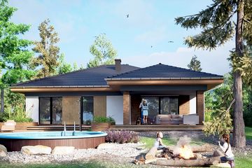  Projekt domu Tatarak z garażem 1-st. [A] (WRF2380) - projekt domu parterowego - Zdjęcie 4