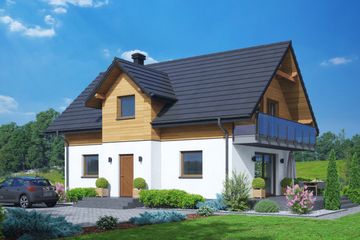  Projekt domu Modrowo a3 (KRP2691) - projekt domu parterowego z poddaszem - Zdjęcie 1