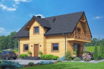  Projekt domu Modrowo a3 dws (KRP2693) - projekt domu parterowego z poddaszem - Zdjęcie 1