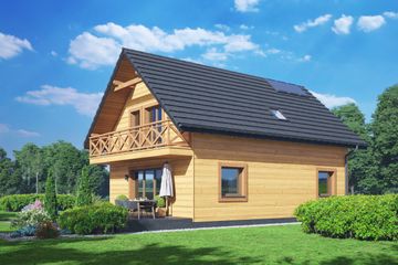  Projekt domu Modrowo a3 dws (KRP2693) - projekt domu parterowego z poddaszem - Zdjęcie 2