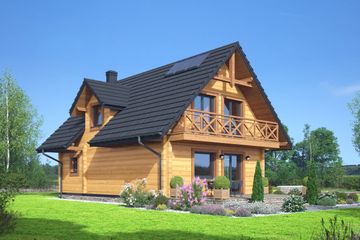  Projekt domu Osieczno a3 dw (KRP2694) - projekt domu parterowego z poddaszem - Zdjęcie 2