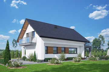  Projekt domu Komfort 5 (KZM1009) - projekt domu parterowego z poddaszem - Zdjęcie 4