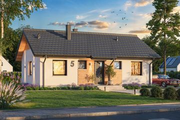 Projekt domu Tebe 5 - parterowy dom o powierzchni 70 m², dach dwuspadowy - ujęcie 3