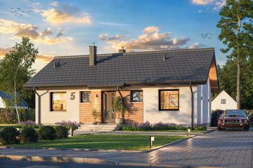 Projekt domu Tebe 5 - parterowy dom o powierzchni 70 m², dach dwuspadowy - ujęcie 7