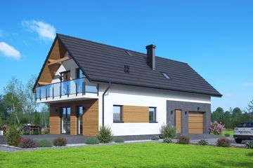  Projekt domu Bartkowo ag m (KRP2696) - projekt domu parterowego z poddaszem - Zdjęcie 1