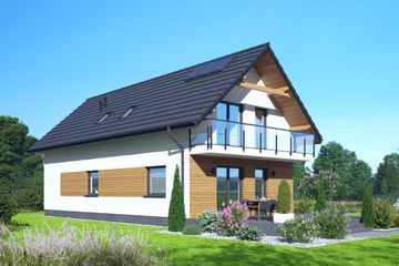  Projekt domu Bartkowo ag m (KRP2696) - projekt domu parterowego z poddaszem - Zdjęcie 2