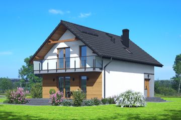  Projekt domu Miłowo a3 (KRP2697) - projekt domu parterowego z poddaszem - Zdjęcie 2