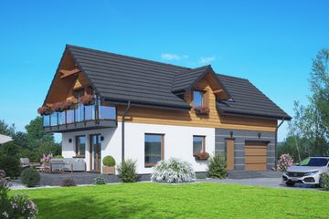  Projekt domu Osieczno ag m (KRP2695) - projekt domu parterowego z poddaszem - Zdjęcie 1