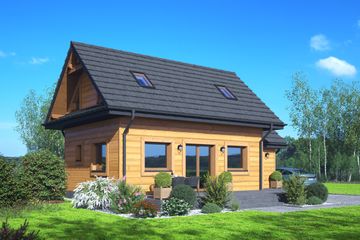  Projekt domu Małystok 3 dws (KRP2698) - projekt domu parterowego z poddaszem - Zdjęcie 2