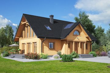  Projekt domu Chmielów dw 25 pcr (KRP2700) - projekt domu parterowego z poddaszem - Zdjęcie 1