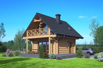  Projekt domu Gajówko 23 dw (KRP2701) - projekt domu parterowego z poddaszem - Zdjęcie 1