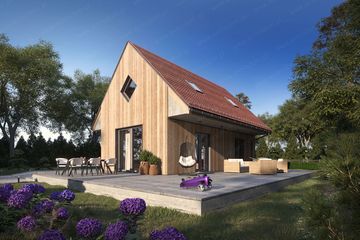  Projekt domu Montana - drewniany (GDE1040) - projekt domu parterowego - Zdjęcie 1