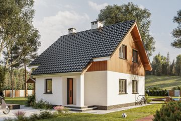  Projekt domu Groszek (267) (KRD1076) - projekt domu parterowego z poddaszem - Zdjęcie 1