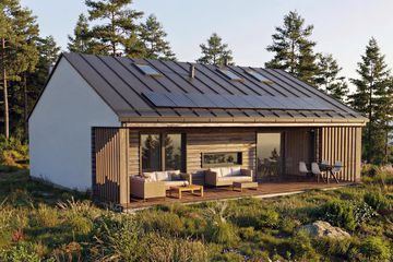  Projekt domu Słoneczny - drewniany (GDE1041) - projekt domu parterowego - Zdjęcie 1