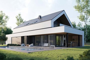  Projekt domu HomeKoncept 99 (KRX1228) - projekt domu parterowego z poddaszem - Zdjęcie 1