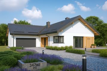  Projekt domu APS 347 wariant 2+G (LUA1590) - projekt domu parterowego - Zdjęcie 3