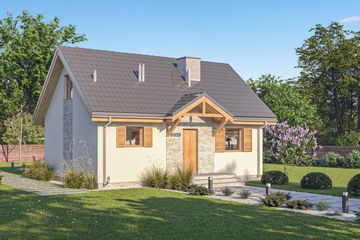  Projekt domu D325 - wersja drewniana (WAI1460) - projekt domu parterowego z poddaszem - Zdjęcie 2