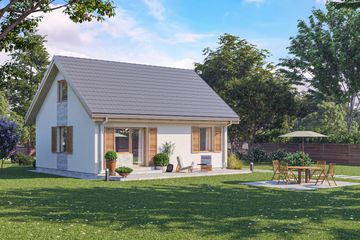  Projekt domu D325 - wersja drewniana (WAI1460) - projekt domu parterowego z poddaszem - Zdjęcie 3