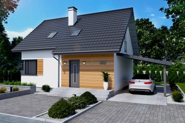  Projekt domu Santorini 3 (SLN2811) - projekt domu parterowego z poddaszem - Zdjęcie 1
