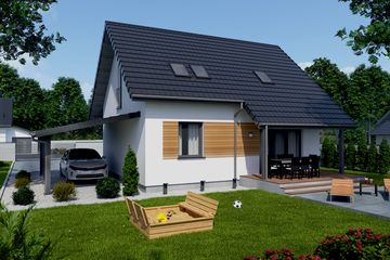  Projekt domu Santorini 3 (SLN2811) - projekt domu parterowego z poddaszem - Zdjęcie 2