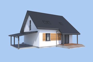  Projekt domu Santorini 3 (SLN2811) - projekt domu parterowego z poddaszem - Zdjęcie 4