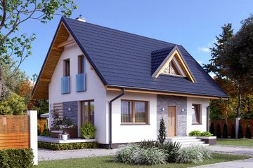  Projekt domu Bez 4 (BSA2347) - projekt domu parterowego z poddaszem - Zdjęcie 1