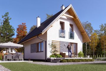  Projekt domu Bez 4 (BSA2347) - projekt domu parterowego z poddaszem - Zdjęcie 2