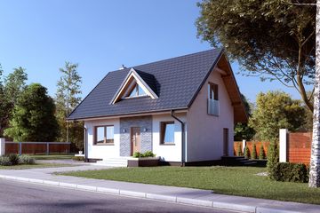  Projekt domu Bez 4 (BSA2347) - projekt domu parterowego z poddaszem - Zdjęcie 4