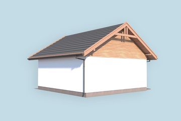  Projekt garażu G350 szkielet drewniany (SLN2813) - projekt garażu parterowego - Zdjęcie 3