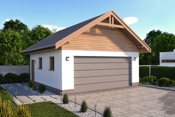  Projekt budynku gospodarczego G350 szkielet drewniany budynek gospodarczy (SLN2812) - projekt budynku parterowego - Zdjęcie 1