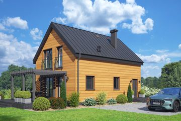  Projekt domu Bartkowo bb 70 dws (KRP2710) - projekt domu parterowego z poddaszem - Zdjęcie 1