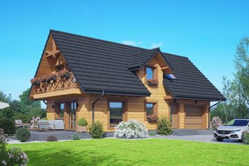  Projekt domu Osieczno ag dws (KRP2705) - projekt domu parterowego z poddaszem - Zdjęcie 1