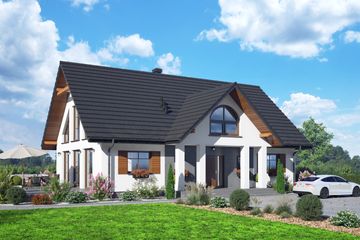  Projekt domu Podsarnie z antresolą m (KRP2704) - projekt domu parterowego z poddaszem - Zdjęcie 1