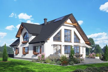  Projekt domu Podsarnie z antresolą m (KRP2704) - projekt domu parterowego z poddaszem - Zdjęcie 2