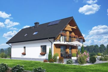  Projekt domu Świecie ag m (KRP2703) - projekt domu parterowego z poddaszem - Zdjęcie 2