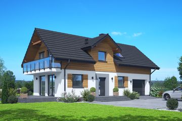  Projekt domu Żarki ag m (KRP2702) - projekt domu parterowego z poddaszem - Zdjęcie 1