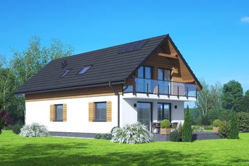  Projekt domu Żarki ag m (KRP2702) - projekt domu parterowego z poddaszem - Zdjęcie 2