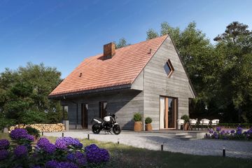  Projekt domu Montana 2 - drewniany (GDE1047) - projekt domu parterowego z poddaszem - Zdjęcie 4