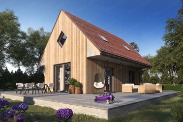  Projekt domu Montana 2 - drewniany (GDE1047) - projekt domu parterowego z poddaszem - Zdjęcie 1