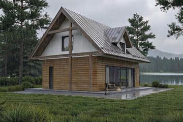  Projekt domu Kubuś 2 - drewniany (GDE1048) - projekt domu parterowego z poddaszem - Zdjęcie 3