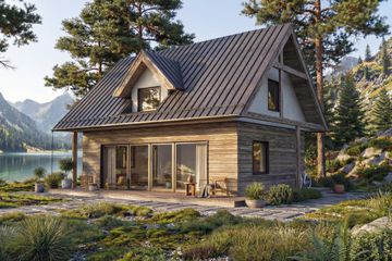  Projekt domu Kubuś 2 - drewniany (GDE1048) - projekt domu parterowego z poddaszem - Zdjęcie 1