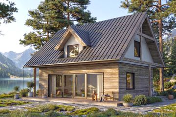  Projekt domu Kubuś 2 - drewniany (GDE1048) - projekt domu parterowego z poddaszem - Zdjęcie 1